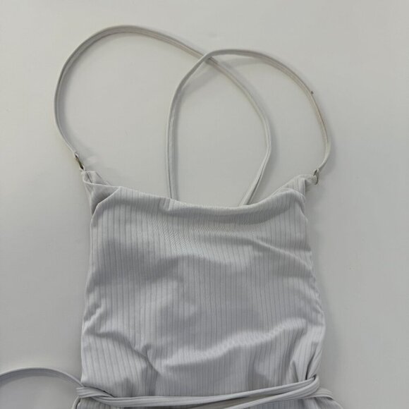Vitamin A White Yara Wrap One Piece EcoRib Ribbed Bathing Swim Suit - Picture 4 of 10